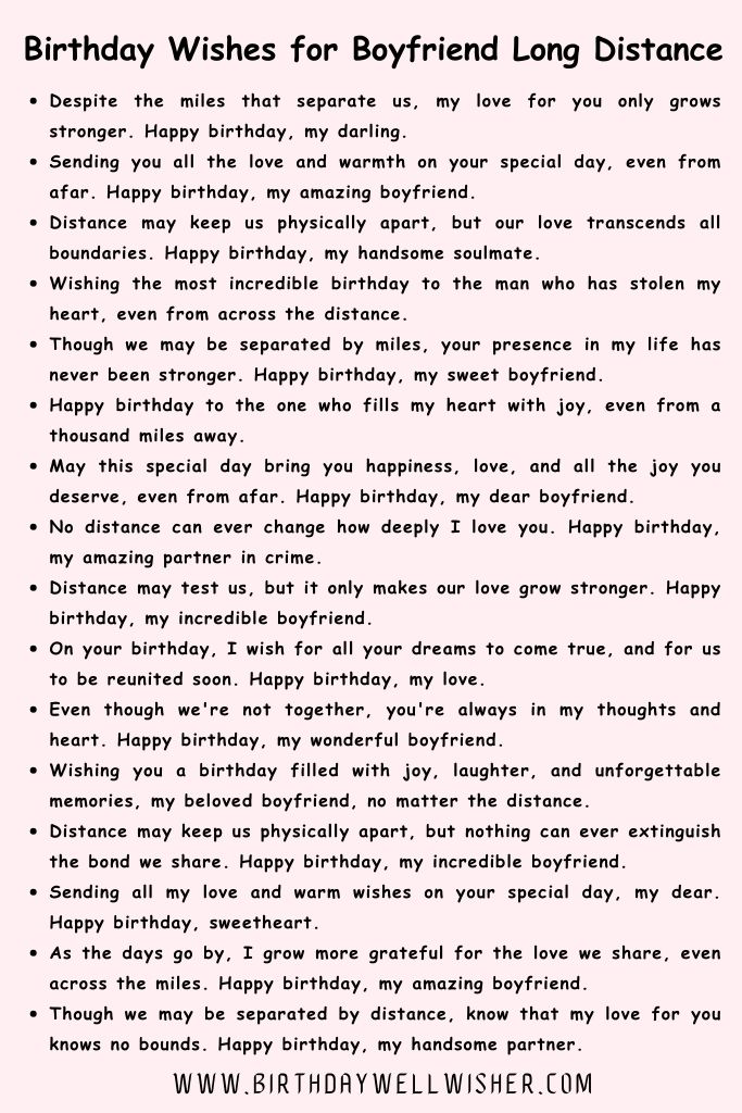 150+ Best Birthday Wishes for Boyfriend Long Distance